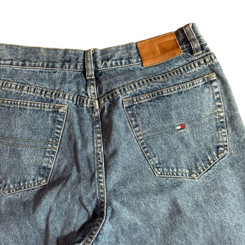 Tommy Hilfiger Vintage 90s Y2K USA Flag pocket straight leg high rise jeans 10 - Picture 7 of 8